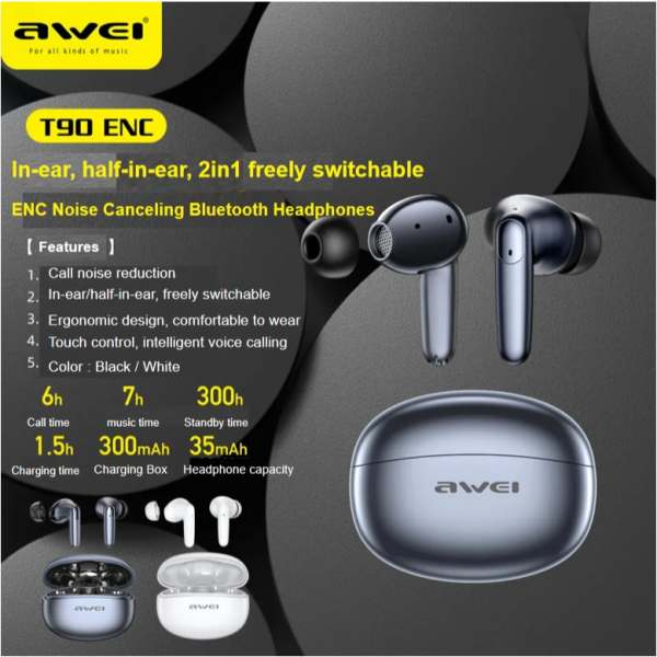 Awei T 90 Bluetooth Earbuds