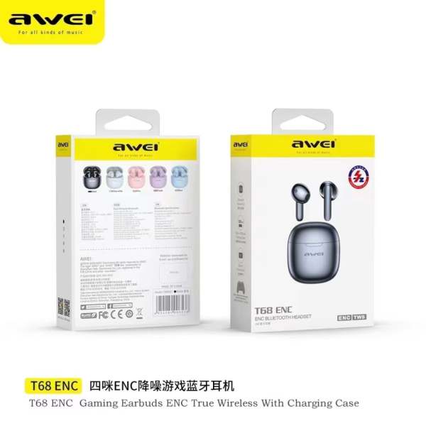 Awei T68 ENC bluetooth Earbuds