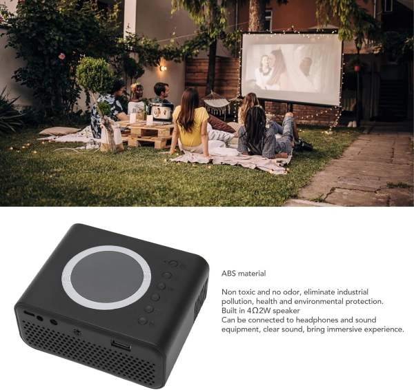 Mini Projector YT300 Black With LED Lamp Projector