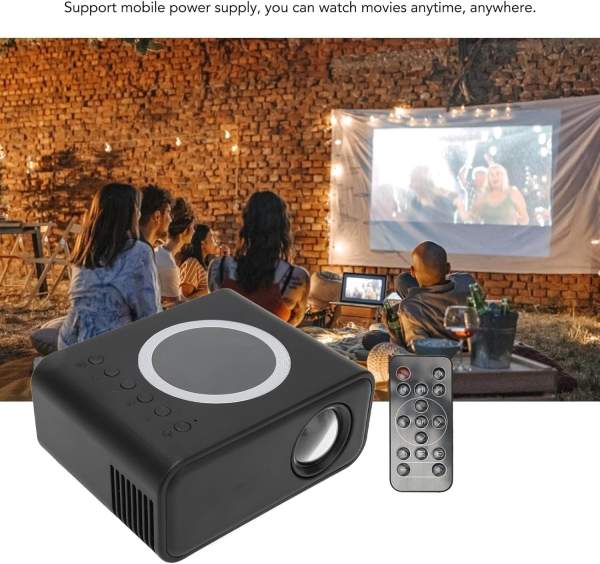 Mini Projector YT300 Black With LED Lamp Projector